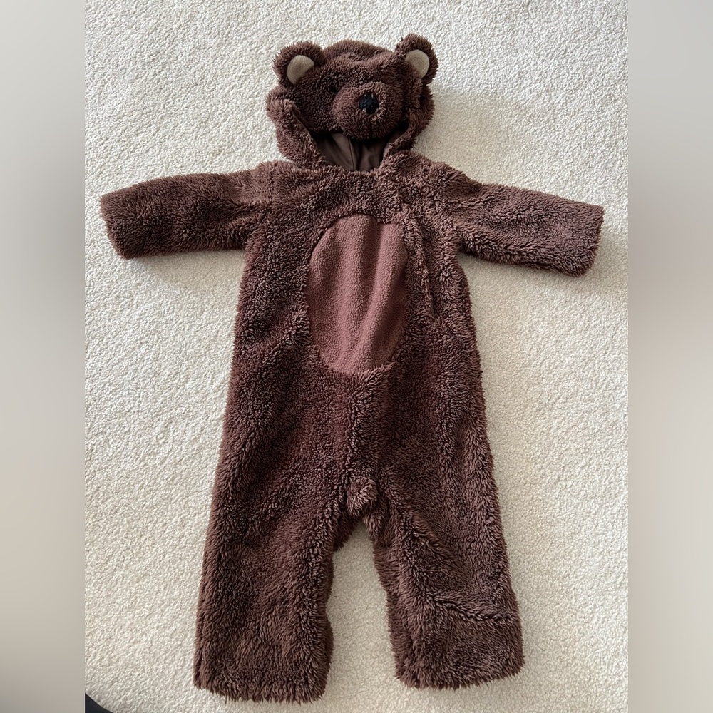 Pottery Barn bear bunting suit 12-18M